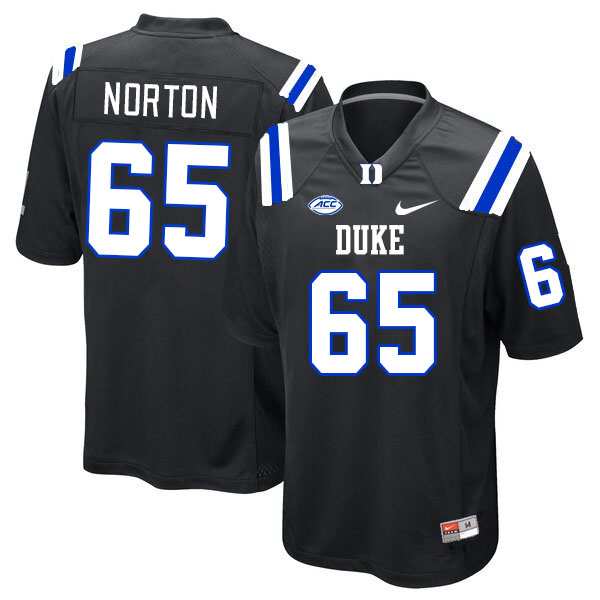 Men #65 Max Norton Duke Blue Devils College Football Jerseys Stitched Sale-Black - Click Image to Close